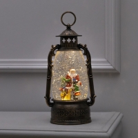 Светодиодная фигура &laquo;Фонарь с Дедом Морозом&raquo; 15 &times; 30 &times; 12.5 см, пластик, батарейки ААх3 (не в комплекте), USB, свечение тёплое белое