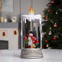 Светодиодная фигура «Свеча со снеговиком» 13.8 × 30 × 8.4 см, пластик, батарейки ААх3 (не в комплекте), USB, свечение тёплое белое Светодиодная фигура «Свеча со снеговиком» 13.8 × 30 × 8.4 см, пластик, батарейки ААх3 (не в комплекте), USB, свечение тёплое белое