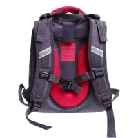 Рюкзак каркасный школьный 38 х 30 х 16 см, эргономичная спинка, Stavia "Кот + горох", серый