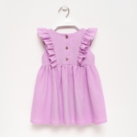 Платье детское с рюшей KAFTAN "Муслин", р.28 (86-92 см) лиловый