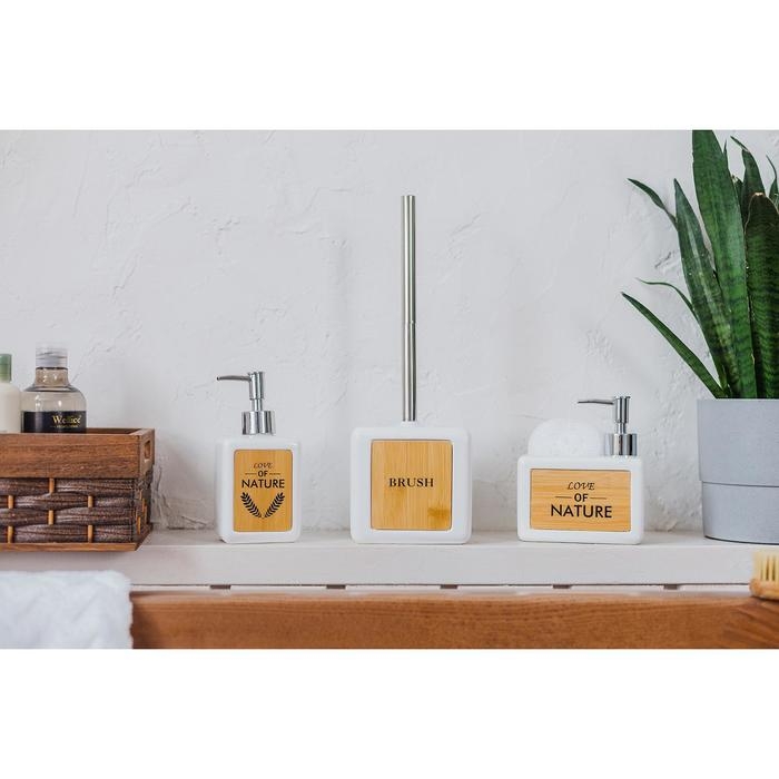 Ёрш для унитаза с подставкой &laquo;Стиль&raquo;, 400 мл, 12&times;10&times;36 см, цвет белый