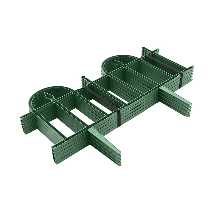 Ограждение декоративное, 40 &times; 310 см, 5 секций, пластик, зелёное