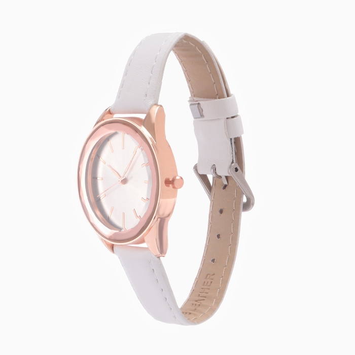 Часы наручные кварцевые женские Часы наручные кварцевые женские "Пиатерра", циферблат d-3.3 см, ремешок из экокожи, белые
