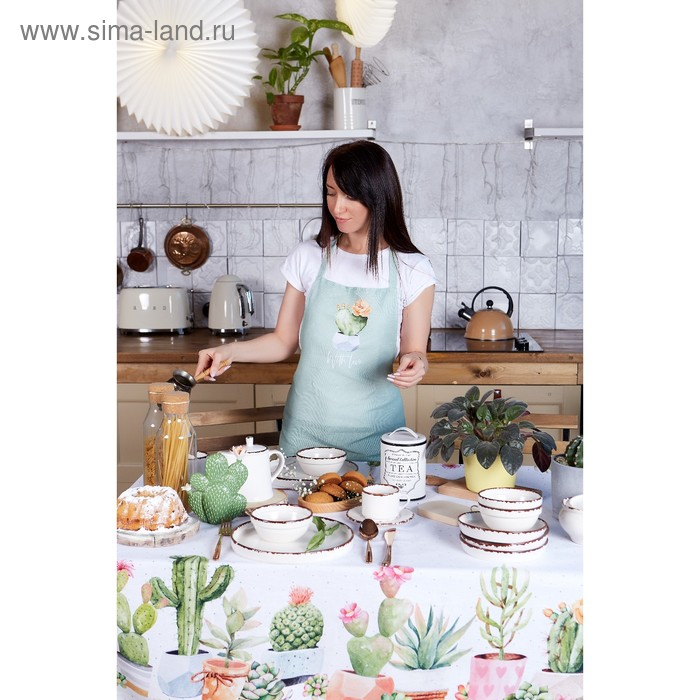 Скатерть Этель &laquo;Кактусы&raquo; 220х147 см, 100% хлопок, рогожка 160 гр/м2