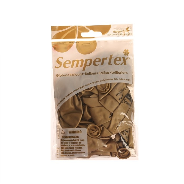 Воздушный шар латексный 12" &laquo;Лучший во всем&raquo;, цвет золото, хром, 15 шт.