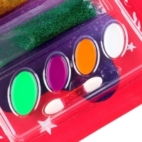 Грим для лица и тела, 4 цвета + 3 геля с блестками + аппликатор Грим для лица и тела, 4 цвета + 3 геля с блестками + аппликатор