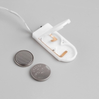 Гирлянда «Нить» 2 м роса, IP20, серебристая нить, 20 LED, батарейки CR2032х2 (в комплекте), свечение синее Гирлянда «Нить» 2 м роса, IP20, серебристая нить, 20 LED, батарейки CR2032х2 (в комплекте), свечение синее