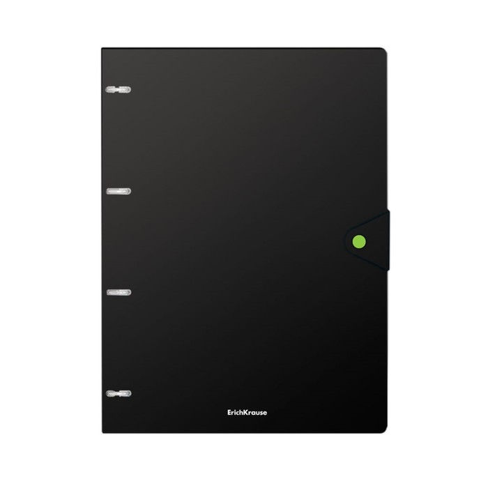 Тетрадь А4 на кольцах, 80 листов в клетку, ErichKrause Accent, пластиковая обложка, на кнопке, блок офсет 100% белизна, МИКС