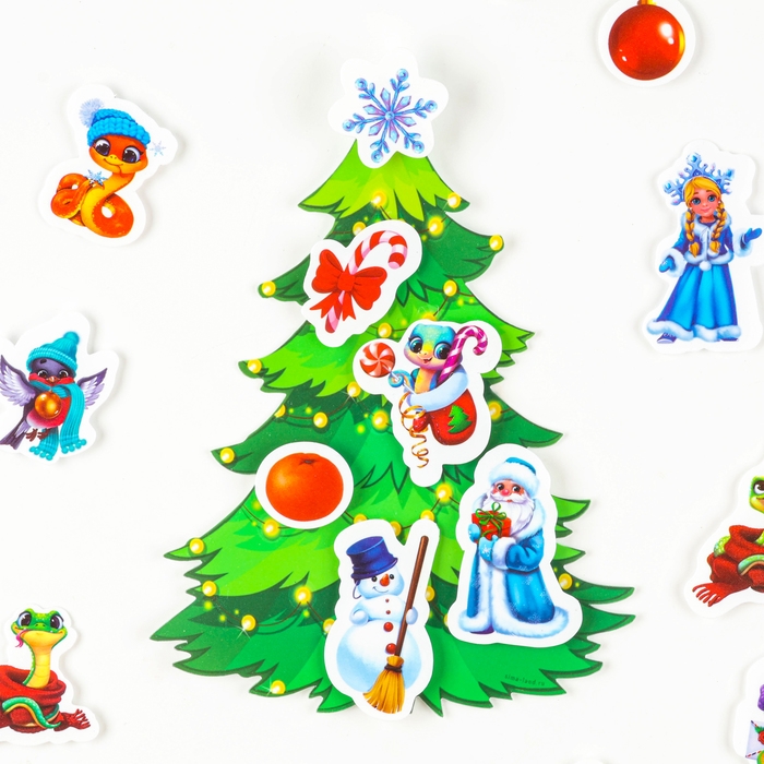 Игра на липучках на новый год. Веселые липучки &laquo;Елочка-красавица&raquo;, змея