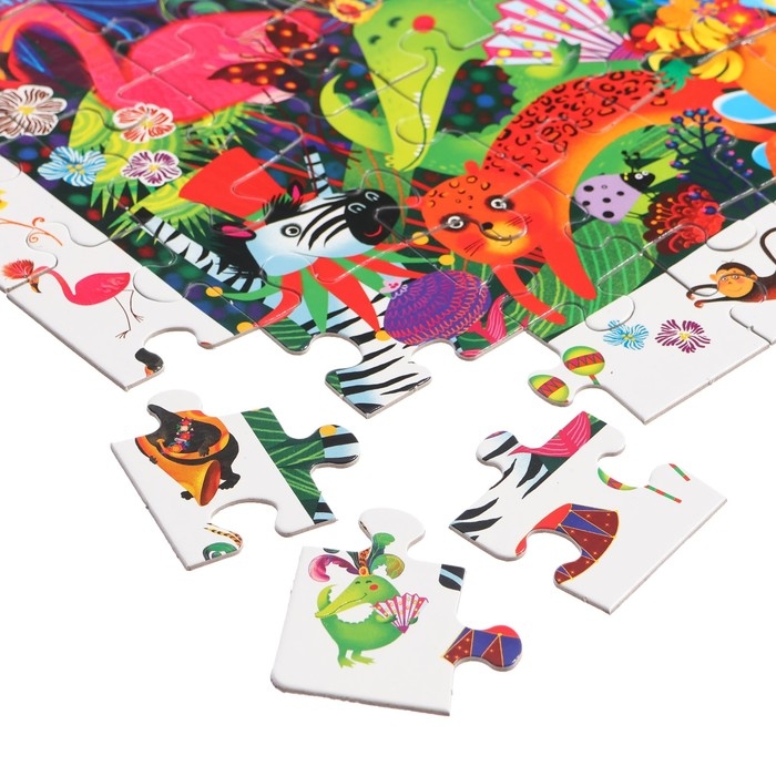 IQ-пазл с развивающей игрой &laquo;Весёлая вечеринка в джунглях&raquo;, 6+, 96 элементов