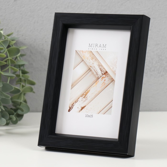 Фоторамка пластик Gallery 10х15 см, чёрный (пластиковый экран)