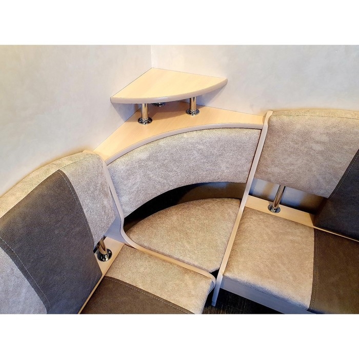 Кухонный уголок София-Катрин стандарт, 1500х1000х880, Мл. дуб/Эко замша бежевый/Графит Кухонный уголок София-Катрин стандарт, 1500х1000х880, Мл. дуб/Эко замша бежевый/Графит