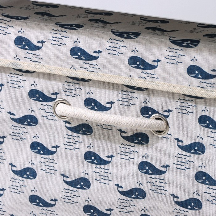 Короб стеллажный для хранения с крышкой &laquo;Киты&raquo;, 37&times;26&times;24 см, цвет белый