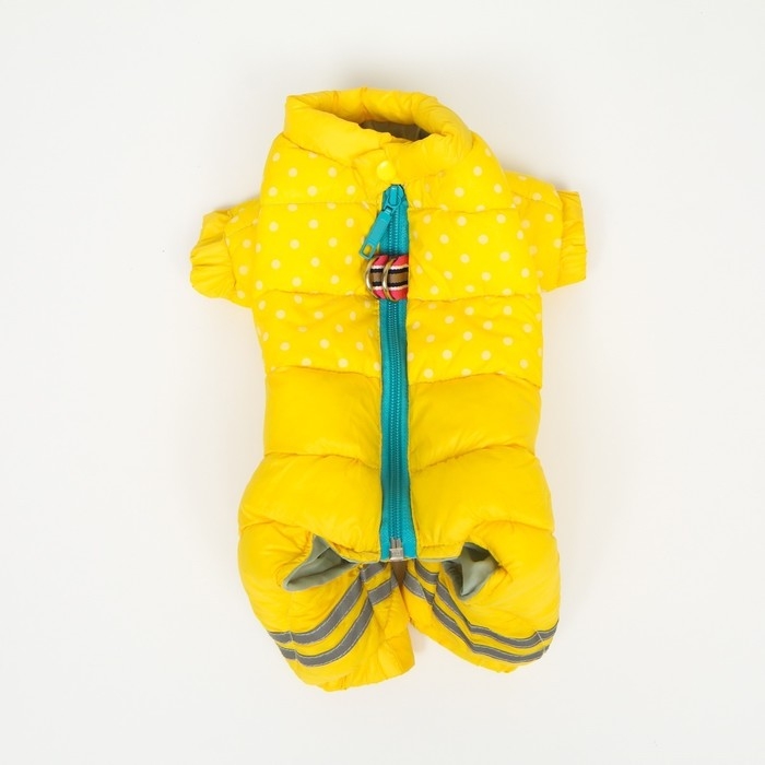 Комбинезон для собак  "Горошек",  размер 22 (ДС 48, ОГ 54, ОШ 38 см), жёлтый