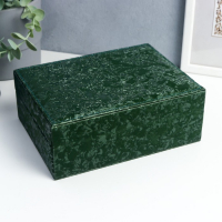 Шкатулка кожзам под часы 2 отделения и бижутерию "Под бархат" тёмно-зелёная 8х15,5х20,5 см Шкатулка кожзам под часы 2 отделения и бижутерию "Под бархат" тёмно-зелёная 8х15,5х20,5 см