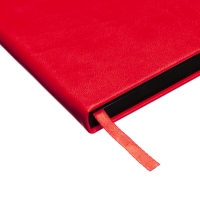 Ежедневник недатированный A5, 140л, клетка, кожзам, на резинке, черный срез, Фуксия