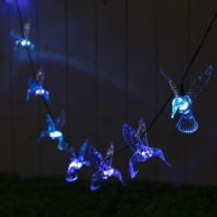 Гирлянда &laquo;ЭРА&raquo; &laquo;Нить&raquo; 3.8 м с насадками &laquo;Колибри&raquo;, IP44, тёмная нить, 10 LED, свечение мульти, 1 режим, солнечная батарея