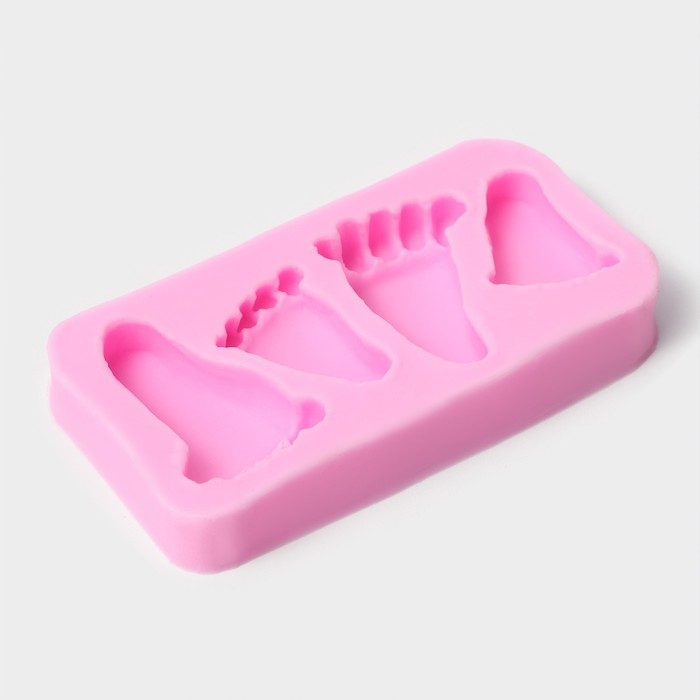 Молд Доляна &laquo;Следы&raquo;, силикон, 9&times;4,7&times;1,3 см, цвет розовый