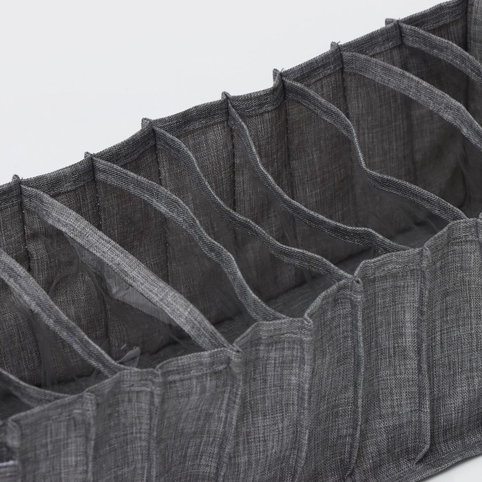 Органайзер для хранения белья Доляна, 11 ячеек, 35×14×13 см, цвет серый Органайзер для хранения белья Доляна, 11 ячеек, 35×14×13 см, цвет серый