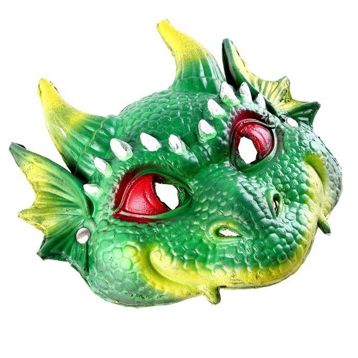 Маска карнавальная Маска карнавальная "Дракончик зеленый"
