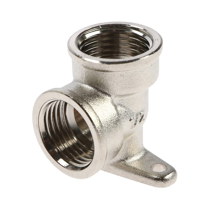 Уголок AQUALINK, 1/2 Уголок AQUALINK, 1/2", внутренняя резьба, с настенным креплением, никелированная латунь