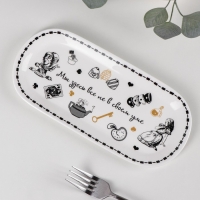 Блюдо овальное фарфоровое &laquo;Безумное чаепитие&raquo;, 25&times;11,5 см