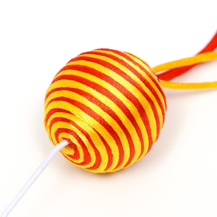 Дразнилка-удочка Дразнилка-удочка "Шар с перьями", оранжевая на оранжевой ручке