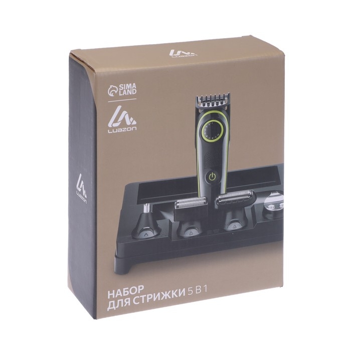 Набор для стрижки Luazon LTRI-07, 5 в 1, 5 Вт, 5 насадок, триммер, АКБ, чёрный Набор для стрижки Luazon LTRI-07, 5 в 1, 5 Вт, 5 насадок, триммер, АКБ, чёрный