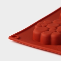 Форма для выпечки Доляна &laquo;Пузыри&raquo;, силикон, 29&times;17&times;1,5 см, 8 ячеек (6&times;6&times;1,5 см), цвет коричневый