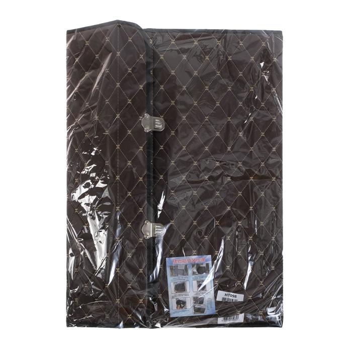 Органайзер кофр в багажник автомобиля HT-098, саквояж 68&times;32&times;30 см, коричневый, экокожа