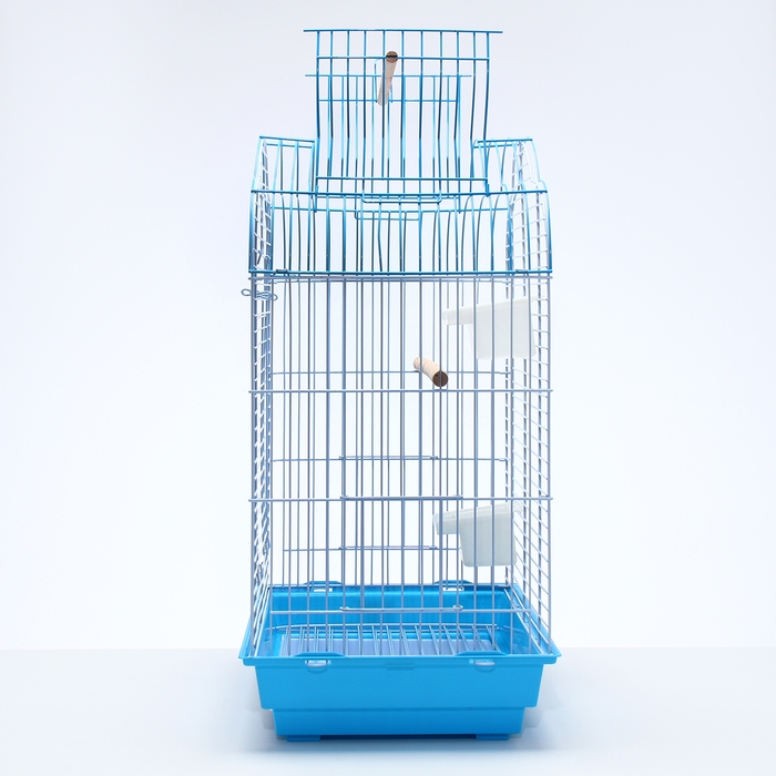 Клетка для птиц Bd-3/1o, раскрывающаяся крыша, 47,5 х 37 х 70 см, голубая (фасовка 6 шт)