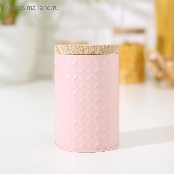Банка для сыпучих продуктов &laquo;Сканди&raquo;, 430 мл, 11,5&times;7,3 см, цвет розовый
