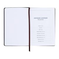 Ежедневник недатированный, А5, 140л, клетка, обл.кожзам, Синий