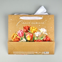 Пакет ламинированный с лентой «Самой нежной», M 30 × 9 × 26 см Пакет ламинированный с лентой «Самой нежной», M 30 × 9 × 26 см