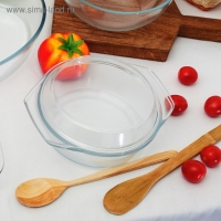 Кастрюля из жаропрочного стекла для запекания Доляна &laquo;Фуэго&raquo;, 1 л, 20,7&times;18&times;8 см, с крышкой