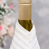 Украшения на шампанское "Элит-тубы" платье с юбкой айвори (2 шт, ) Украшения на шампанское "Элит-тубы" платье с юбкой айвори (2 шт, )