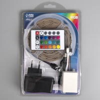 Комплект светодиодной ленты Luazon Lighting 5 м, IP65, SMD2835, 54 LED/м, 12 В, RGB Комплект светодиодной ленты Luazon Lighting 5 м, IP65, SMD2835, 54 LED/м, 12 В, RGB