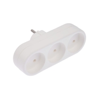 Тройник электрический REXANT, 6-10 А, без з/к, линейный, белый Тройник электрический REXANT, 6-10 А, без з/к, линейный, белый