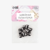 Наконечник для шнура, d = 4 мм, 12 × 8 мм, 10 шт, цвет чёрный никель Наконечник для шнура, d = 4 мм, 12 × 8 мм, 10 шт, цвет чёрный никель