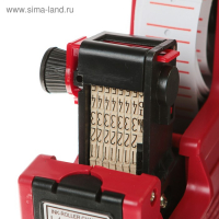 Этикет-пистолет однострочный (цифры, знаки), 8 символов, 21 х 12 мм, для прямоугольных этикеток, deVENTE, красный Этикет-пистолет однострочный (цифры, знаки), 8 символов, 21 х 12 мм, для прямоугольных этикеток, deVENTE, красный