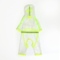 Дождевик-комбинезон для собак, р-р M (ДС 30, ОГ 42 см, вес 5-8 кг), прозрачный-жёлтый Дождевик-комбинезон для собак, р-р M (ДС 30, ОГ 42 см, вес 5-8 кг), прозрачный-жёлтый