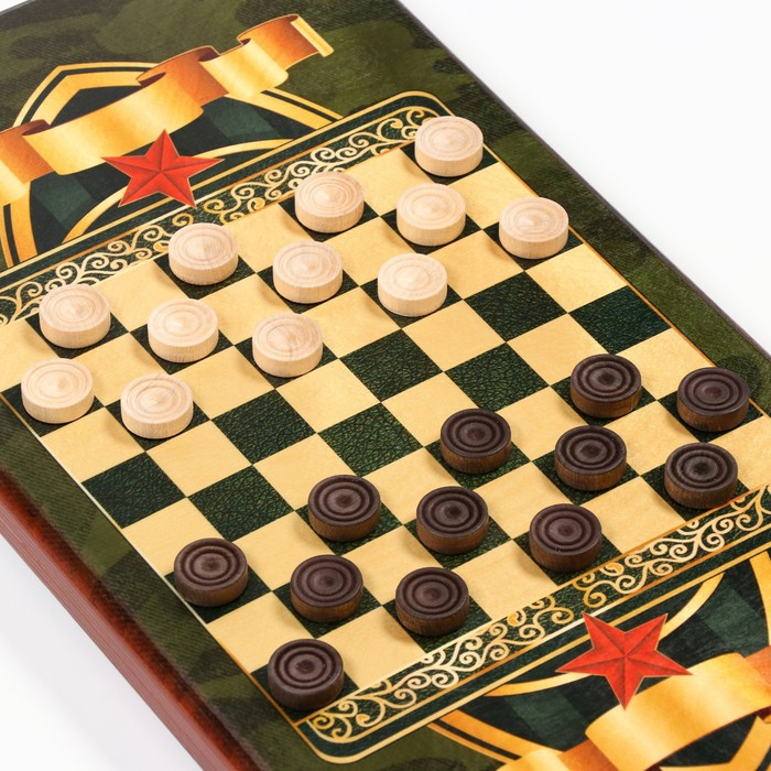 Нарды деревянные большие, с шашками "Настоящему мужчине", настольная игра, 60 х 60 см