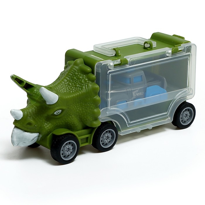 Грузовик «Дино перевозчик», 3 машины, станция запуска, аксессуары Грузовик «Дино перевозчик», 3 машины, станция запуска, аксессуары