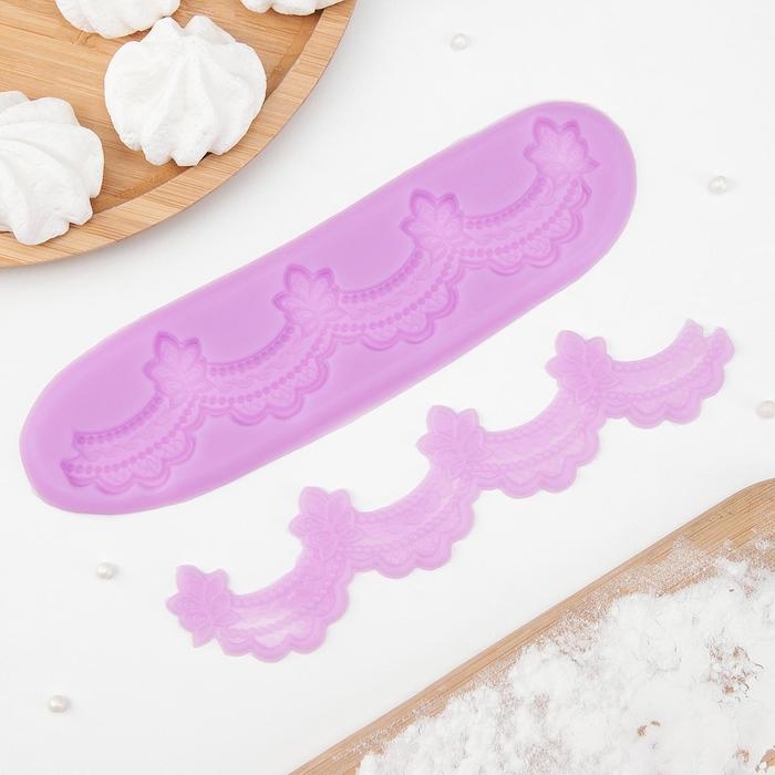 Молд &laquo;Воланы&raquo;, 2 предмета, силикон, 21&times;5,5&times;1 см, цвет МИКС