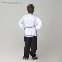 Карнавальная русская рубаха &laquo;Синие цветы&raquo;, атлас, цвет белый, р. 30, рост 110&ndash;116 см