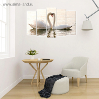 Картина модульная на подрамнике "Влюблённые лебеди" (2-25х63; 2-25х70; 1-25х80) 125х80см Картина модульная на подрамнике "Влюблённые лебеди" (2-25х63; 2-25х70; 1-25х80) 125х80см