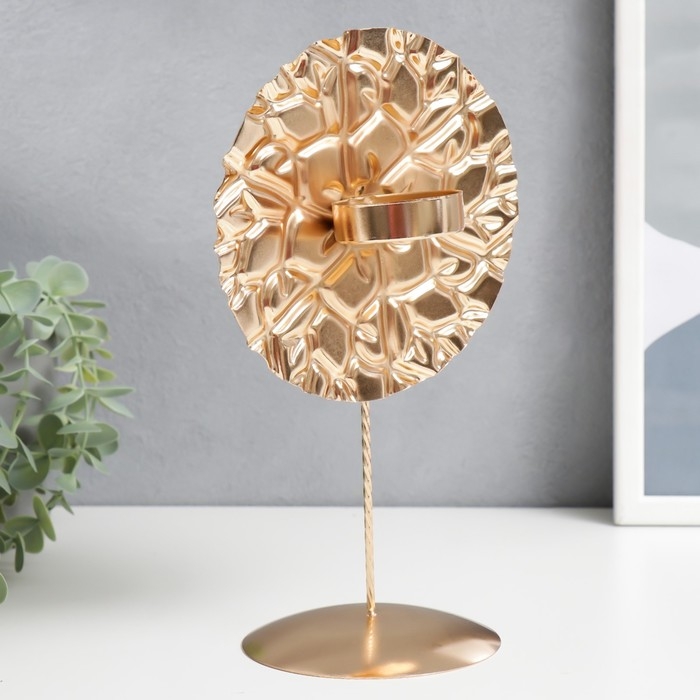 Подсвечник металл на 1 свечу Подсвечник металл на 1 свечу "Паутина времени" золото 26х14,5х11 см