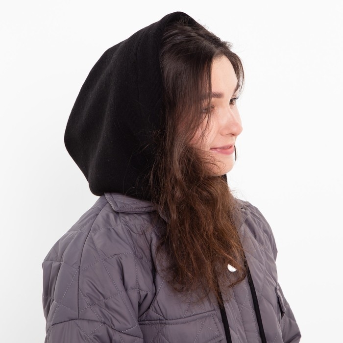 Шапка (капор) женский, цвет чёрный, размер 54-58 Шапка (капор) женский, цвет чёрный, размер 54-58