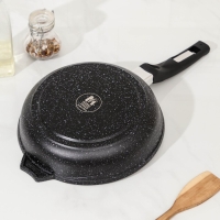 Сковорода «Гранит Black» Induction Pro», d=22 см, пластиковая ручка, индукция, антипригарное покрытие, цвет чёрный Сковорода «Гранит Black» Induction Pro», d=22 см, пластиковая ручка, индукция, антипригарное покрытие, цвет чёрный