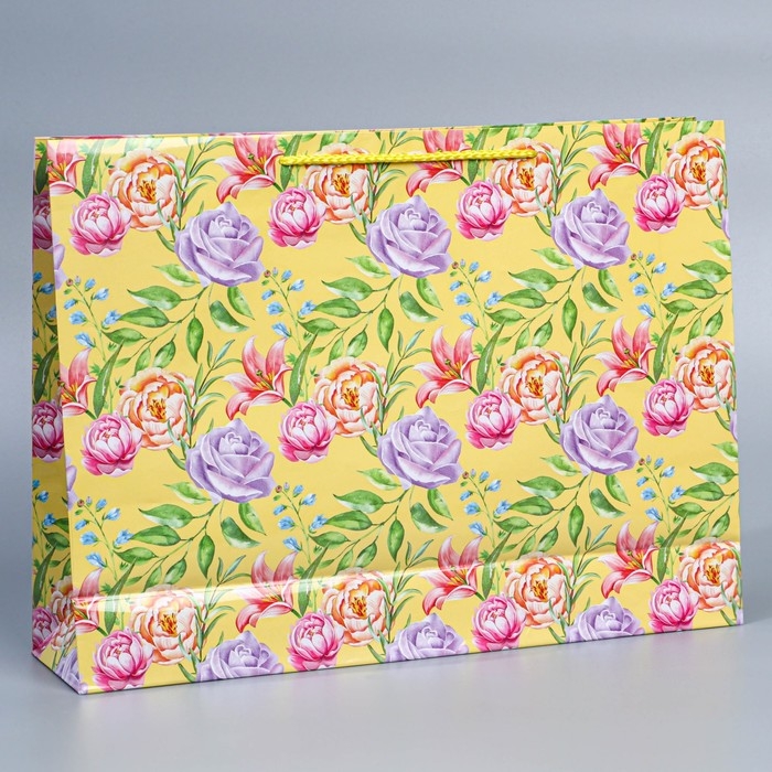 Пакет подарочный ламинированный горизонтальный, упаковка, &laquo;Букет для тебя&raquo;, L 28 х 38 х 9 см